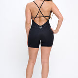 Bullish Mentality Women's Black Leopard Short Bodysuit