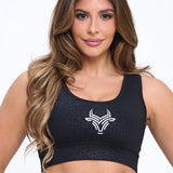 Bullish Mentality Women's Black Leopard Sports Bra