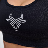 Bullish Mentality Women's Black Leopard Sports Bra