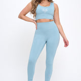 Bullish Mentality Women's Light Blue Seamless Leggings