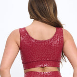 Bullish Mentality Women's Red Leopard Sports Bra