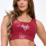 Bullish Mentality Women's Red Leopard Sports Bra